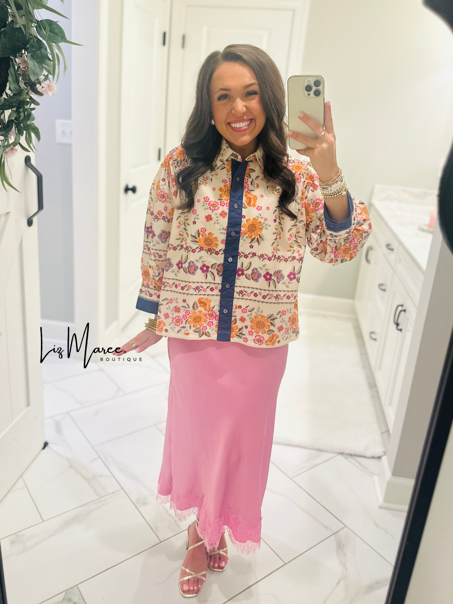 The Holly Ecru Floral Top
