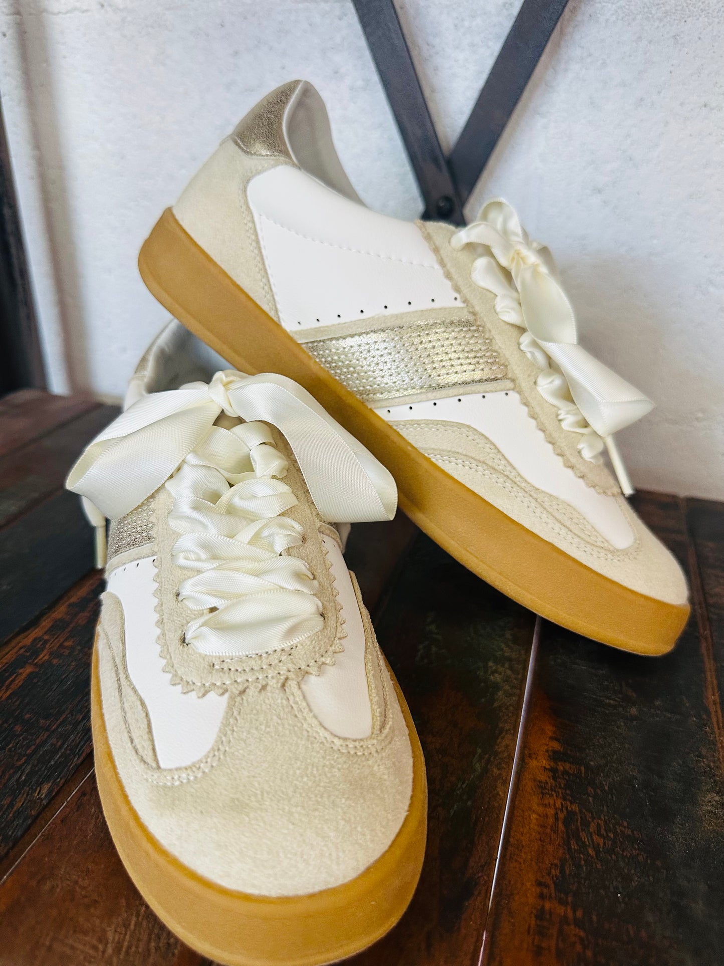 The Dixie Beige Gold Sneaker