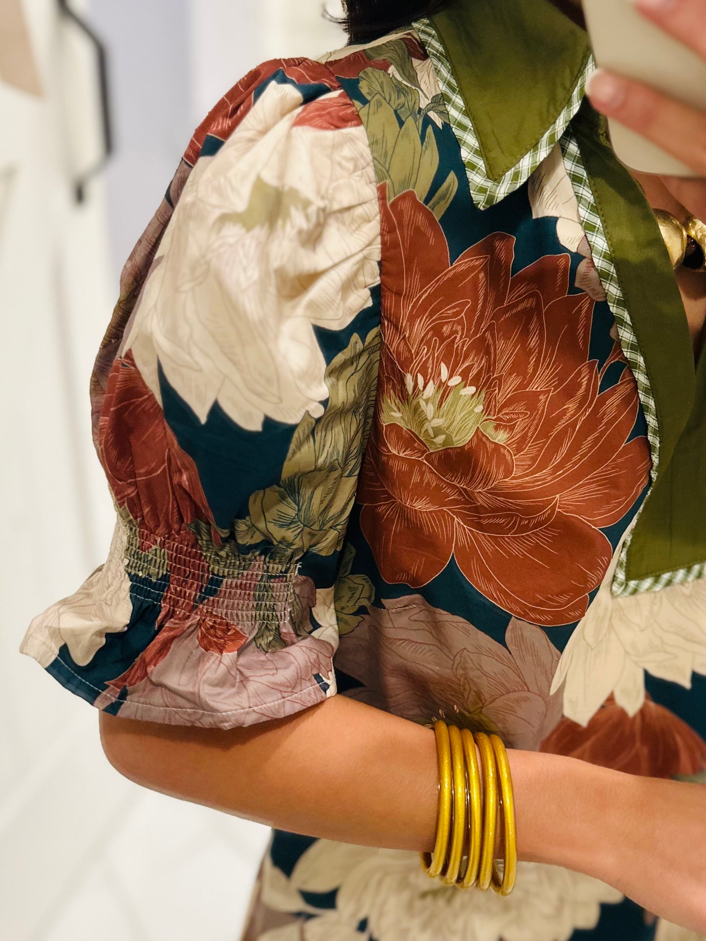 The Willow Teal Green Floral Dress