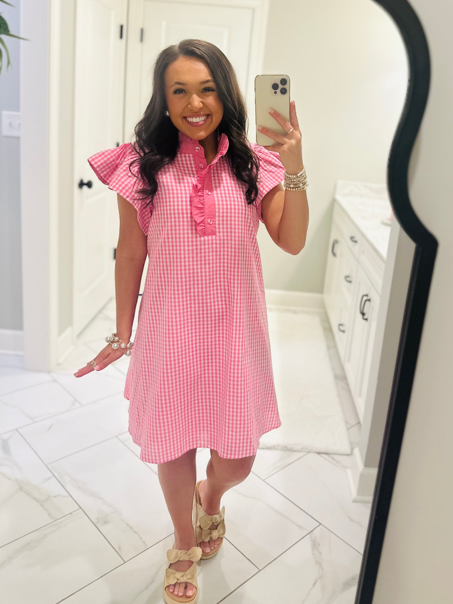 The Meg Pink Gingham Dress