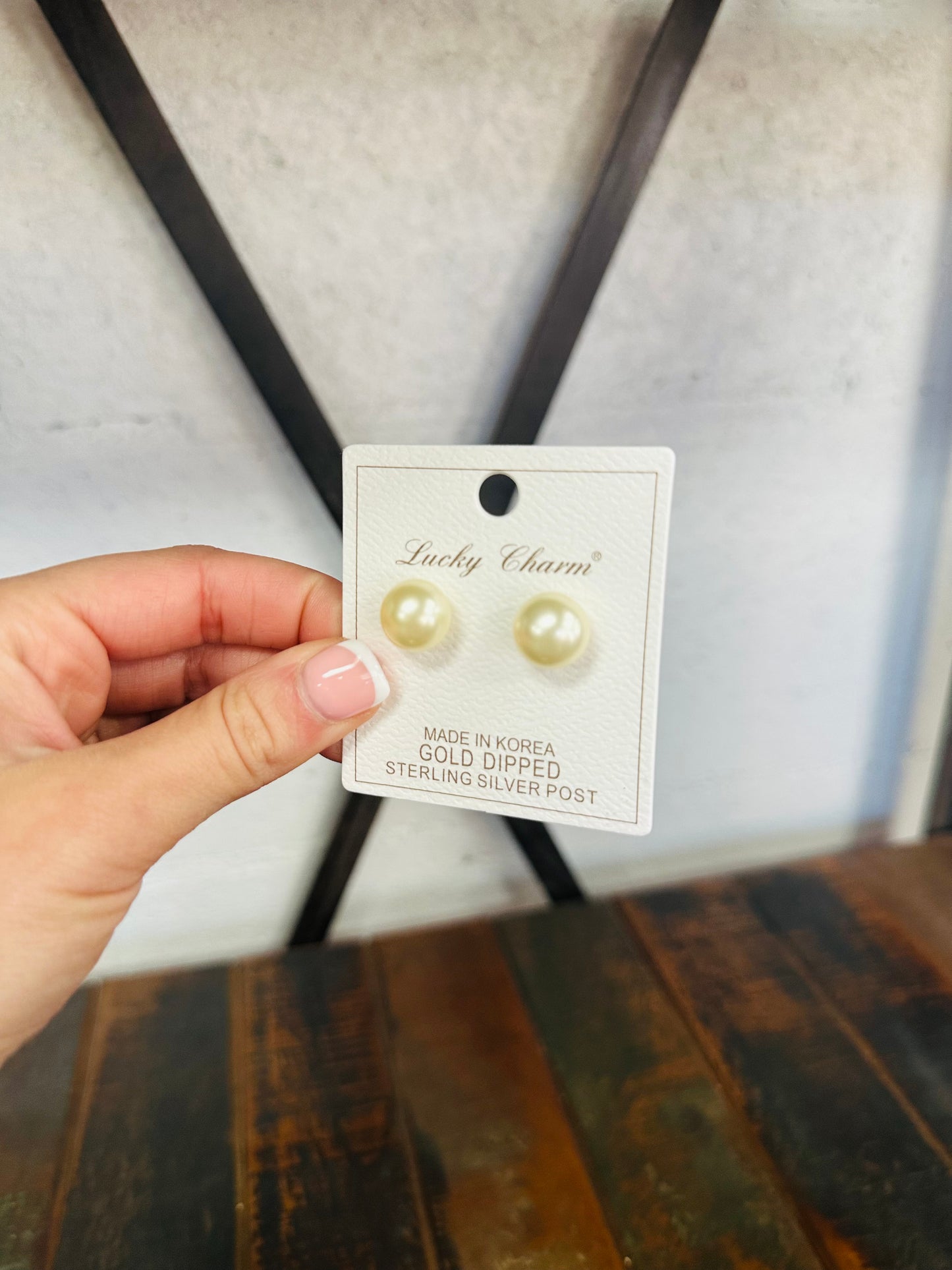 12mm Cream Pearl Stud Earring