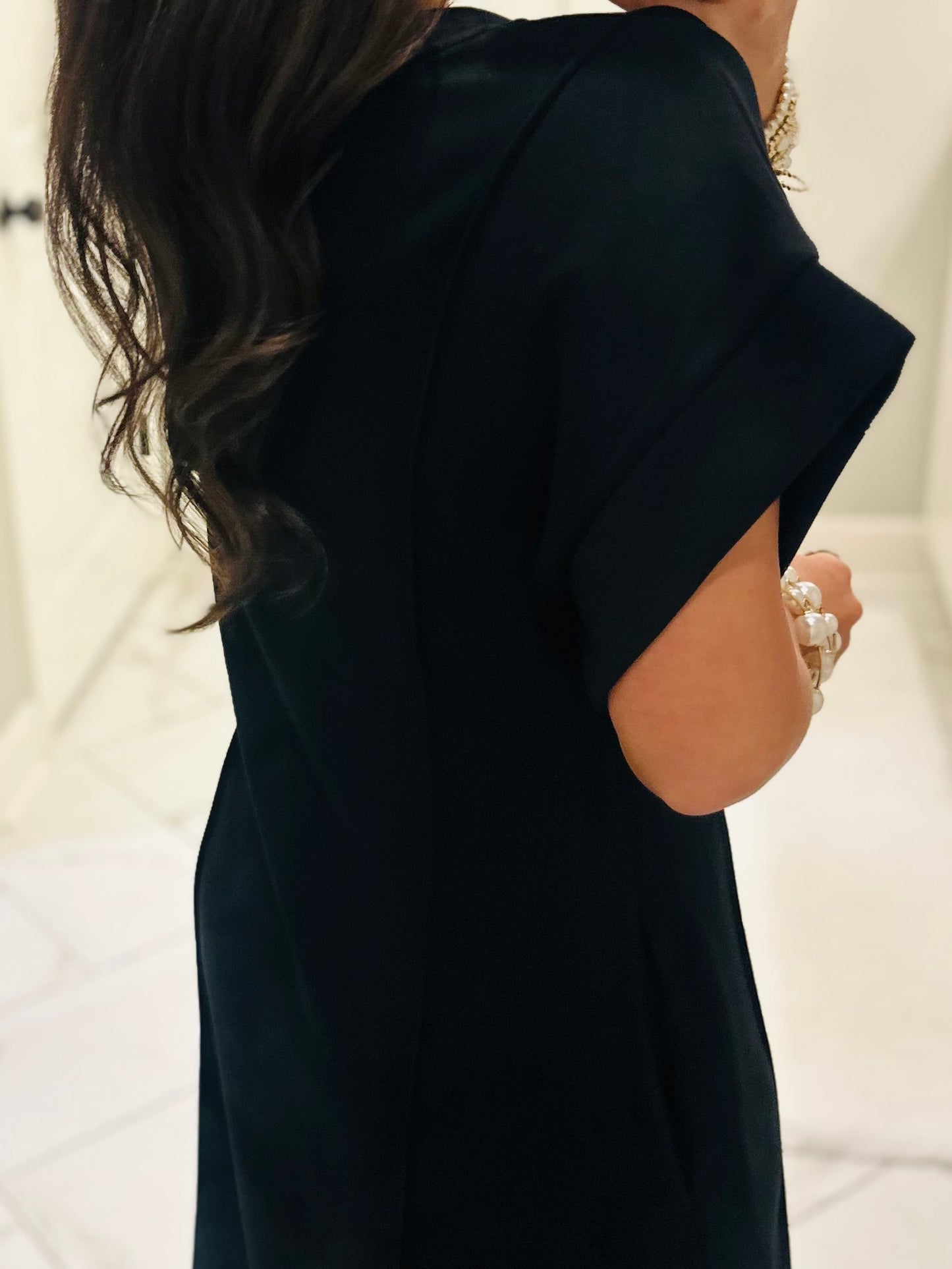 The Jess Black Knit Midi Dress