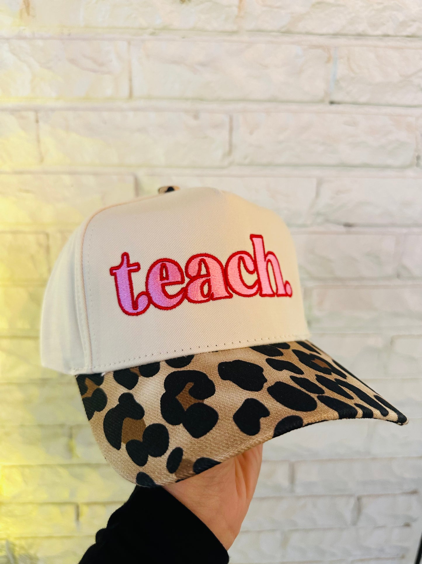 The Teach Leopard Trucker Hat