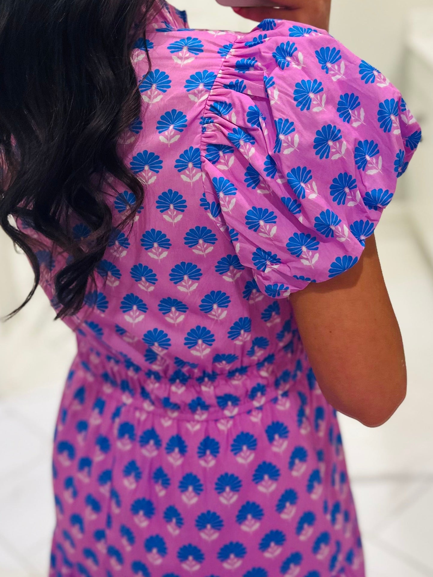 The Maya Lavender Floral Midi Dress