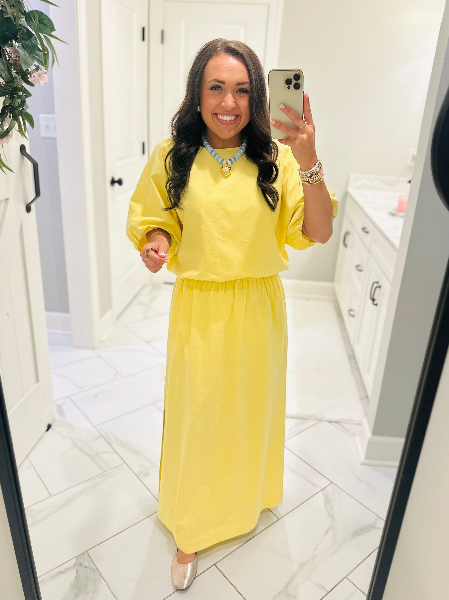 The Daisy Yellow Knit Top + Skirt Set