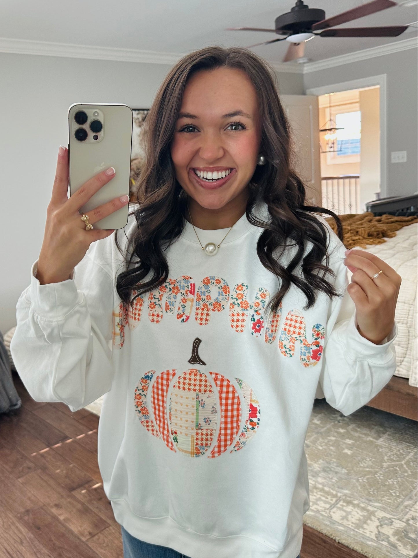 The Pumpkin Patchwork Long Sleeve Crewneck