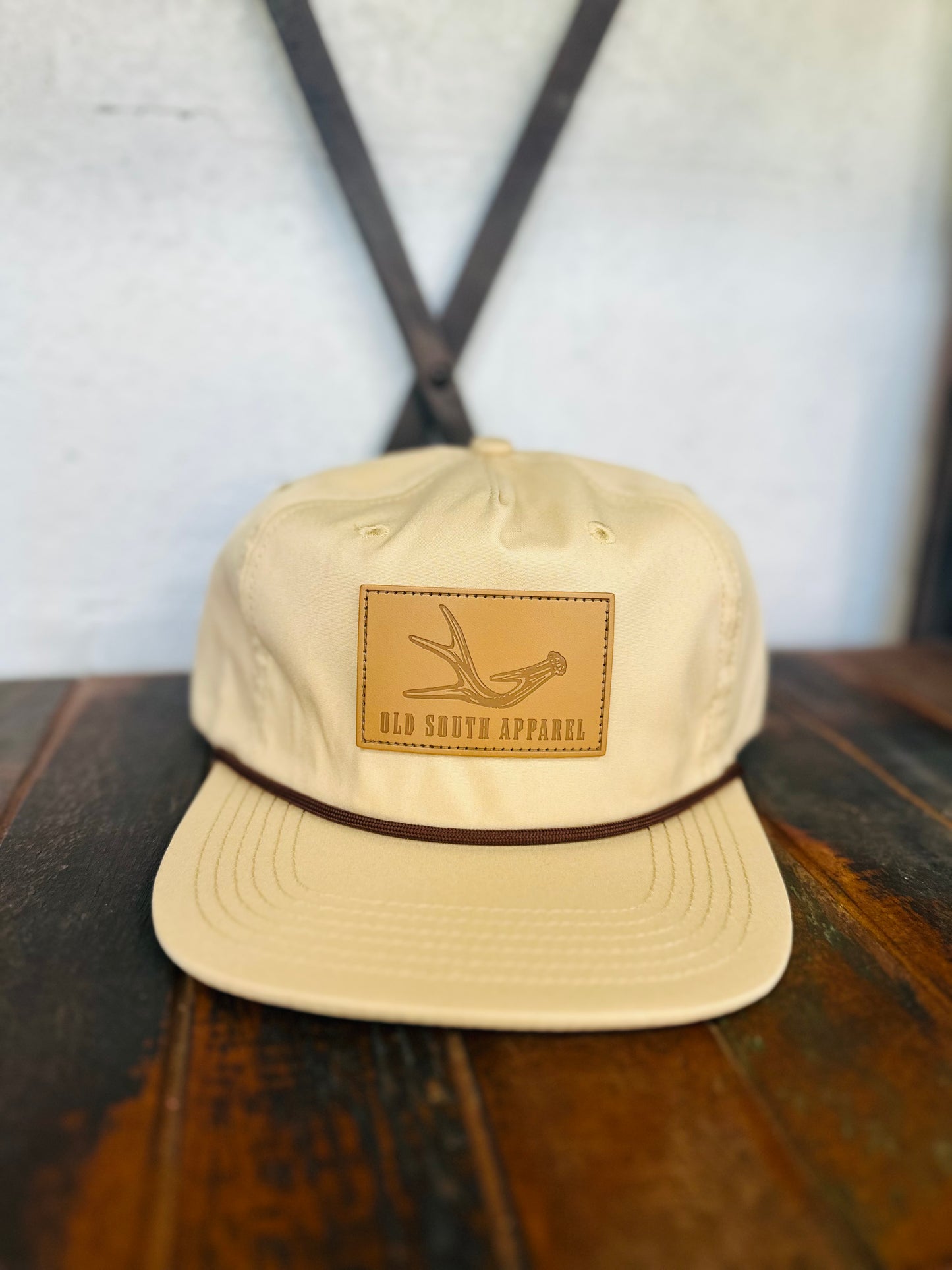 Single Antler Leather Patch Trucker Hat