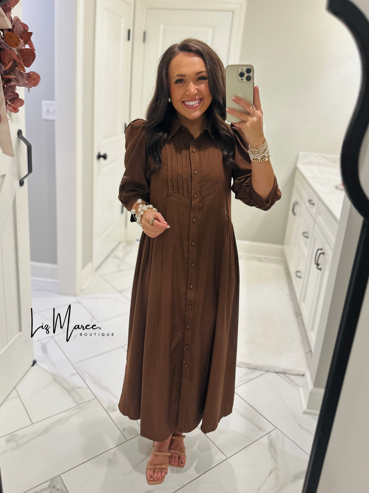 The Rowan Brown Midi Dress