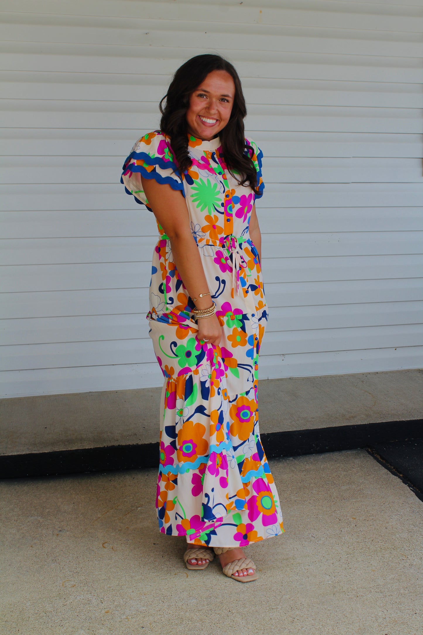 The Birch Floral Ricrac Maxi Dress