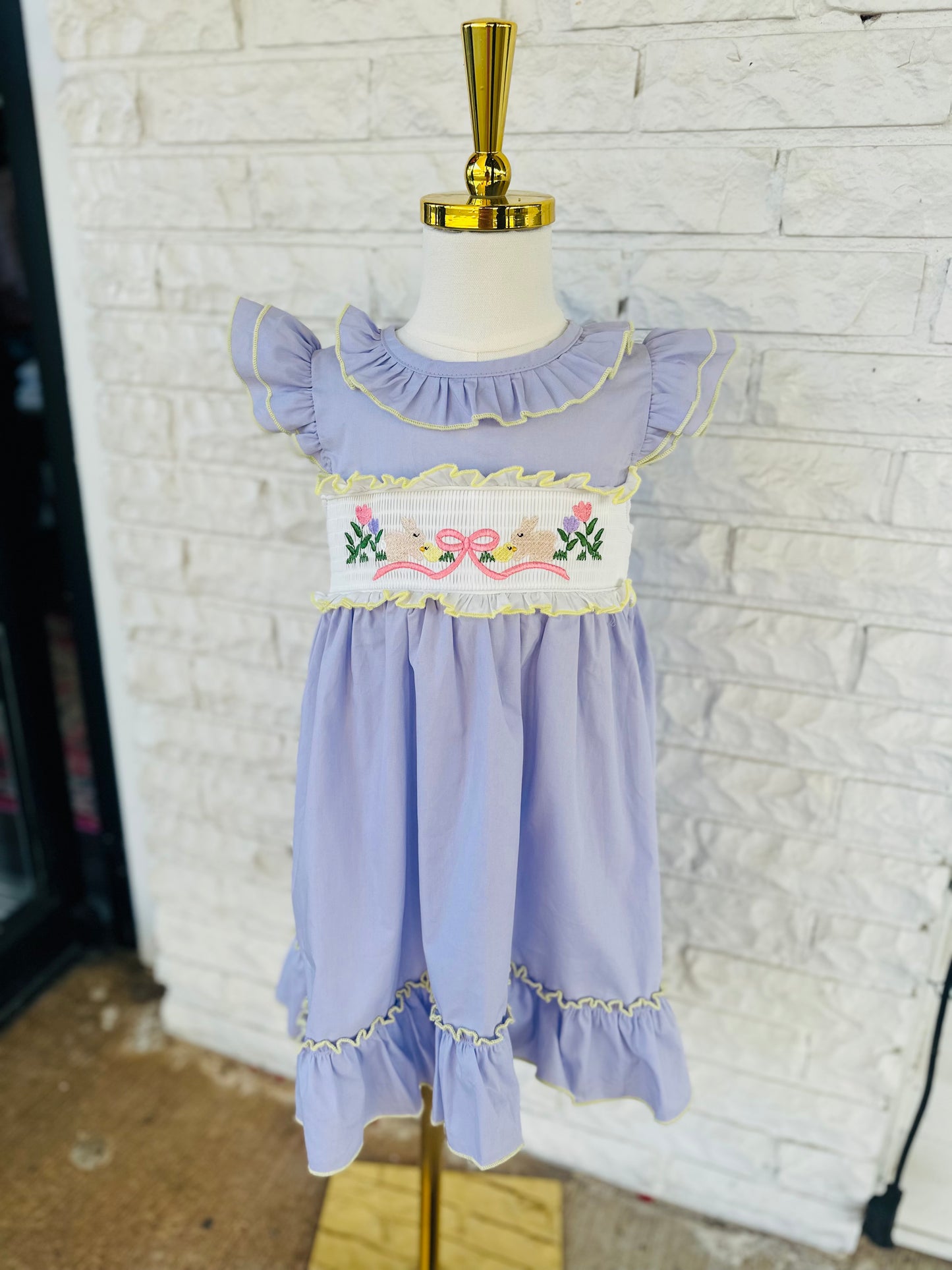 The Lavender Easter Smocked Embroidered Dress - Toddler
