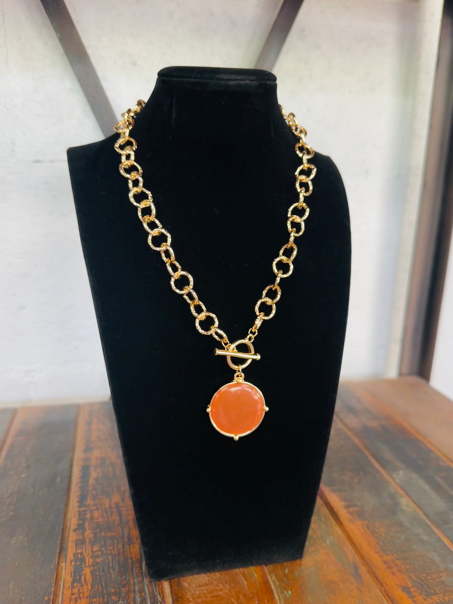 Brown Round Stone Necklace