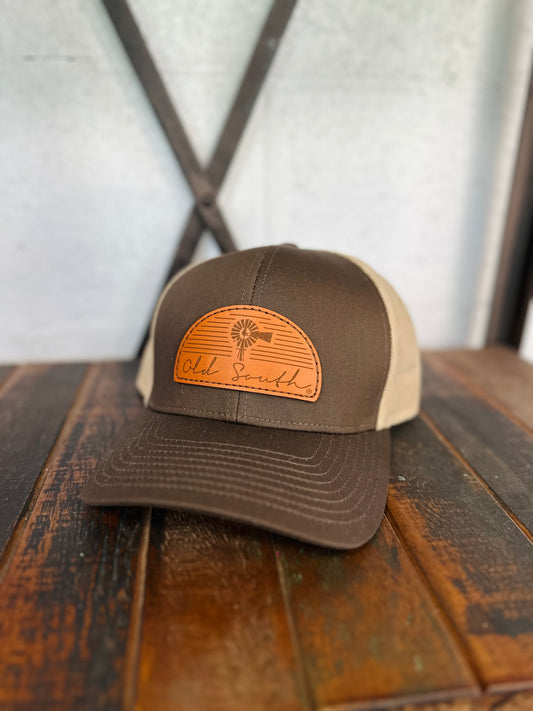 Arch Leather Patch Trucker Hat - Brown/Khaki