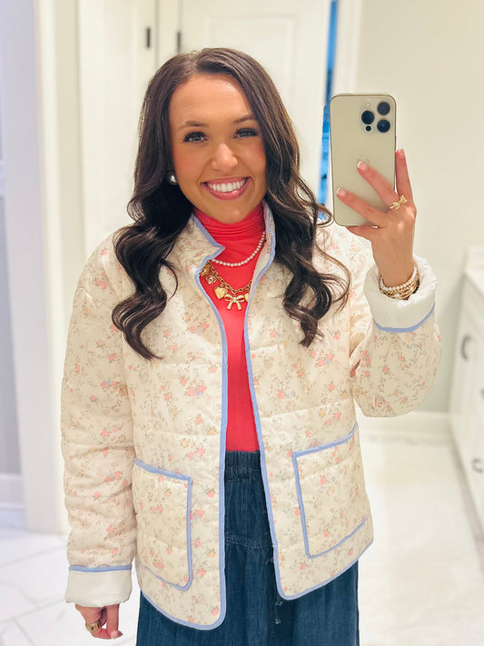 The Eloise Floral Quilted Jacket