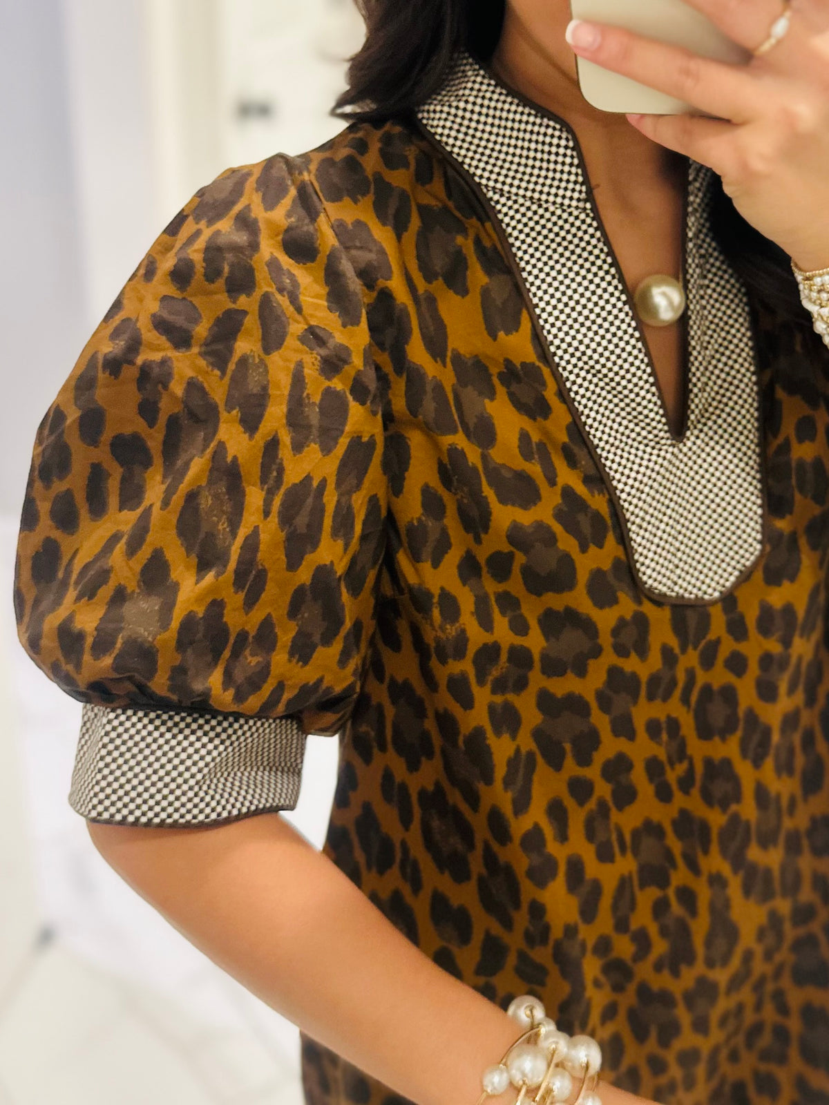 The Elle Brown Leopard Midi Dress