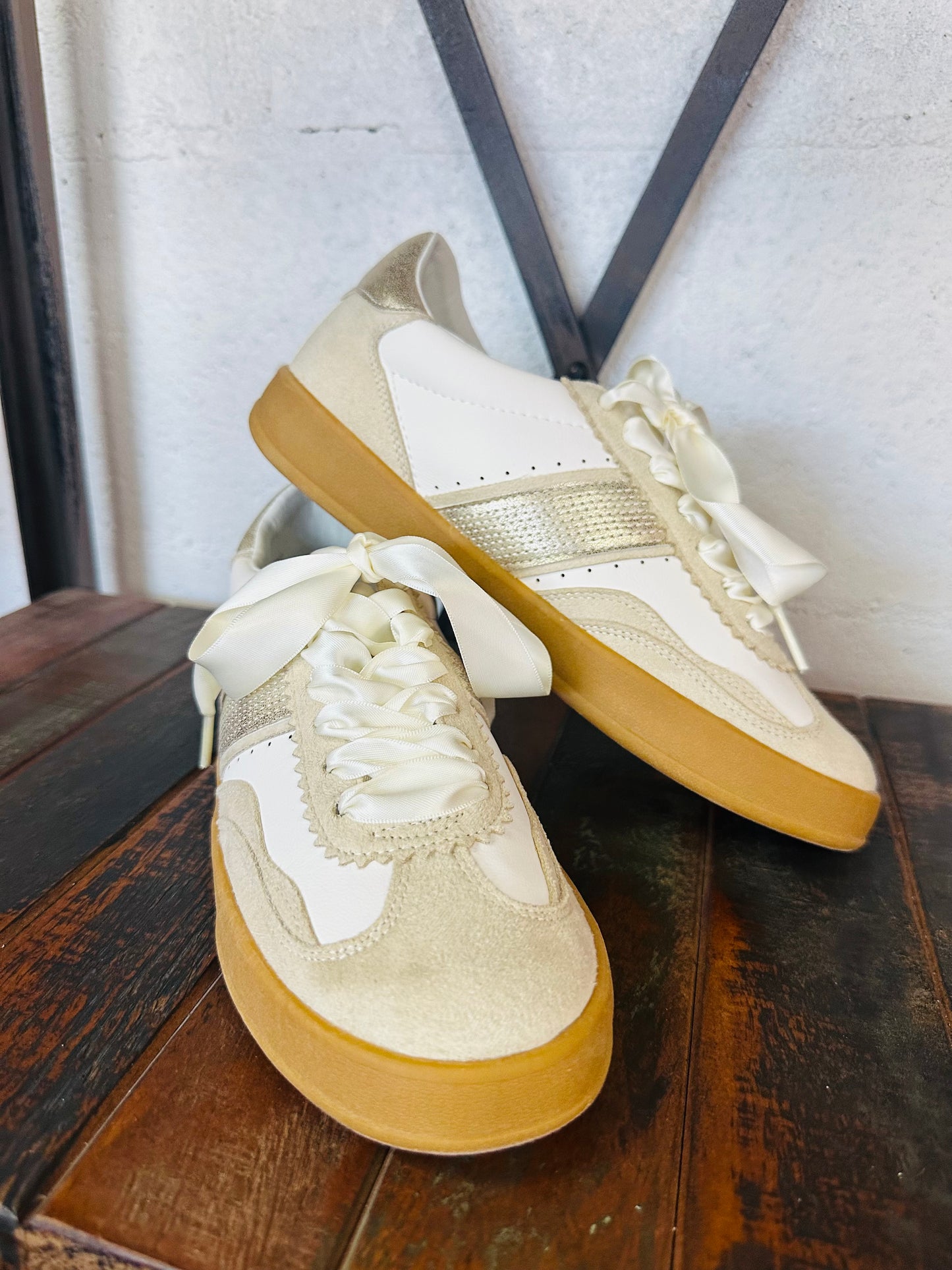 The Dixie Beige Gold Sneaker