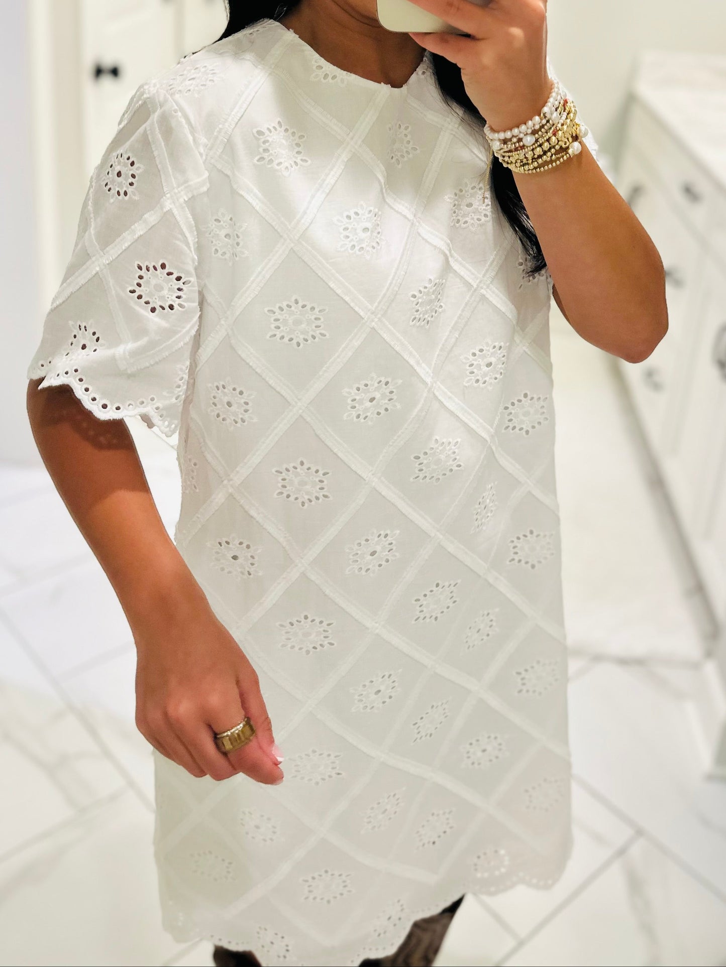 The Taylor White Eyelet Dress