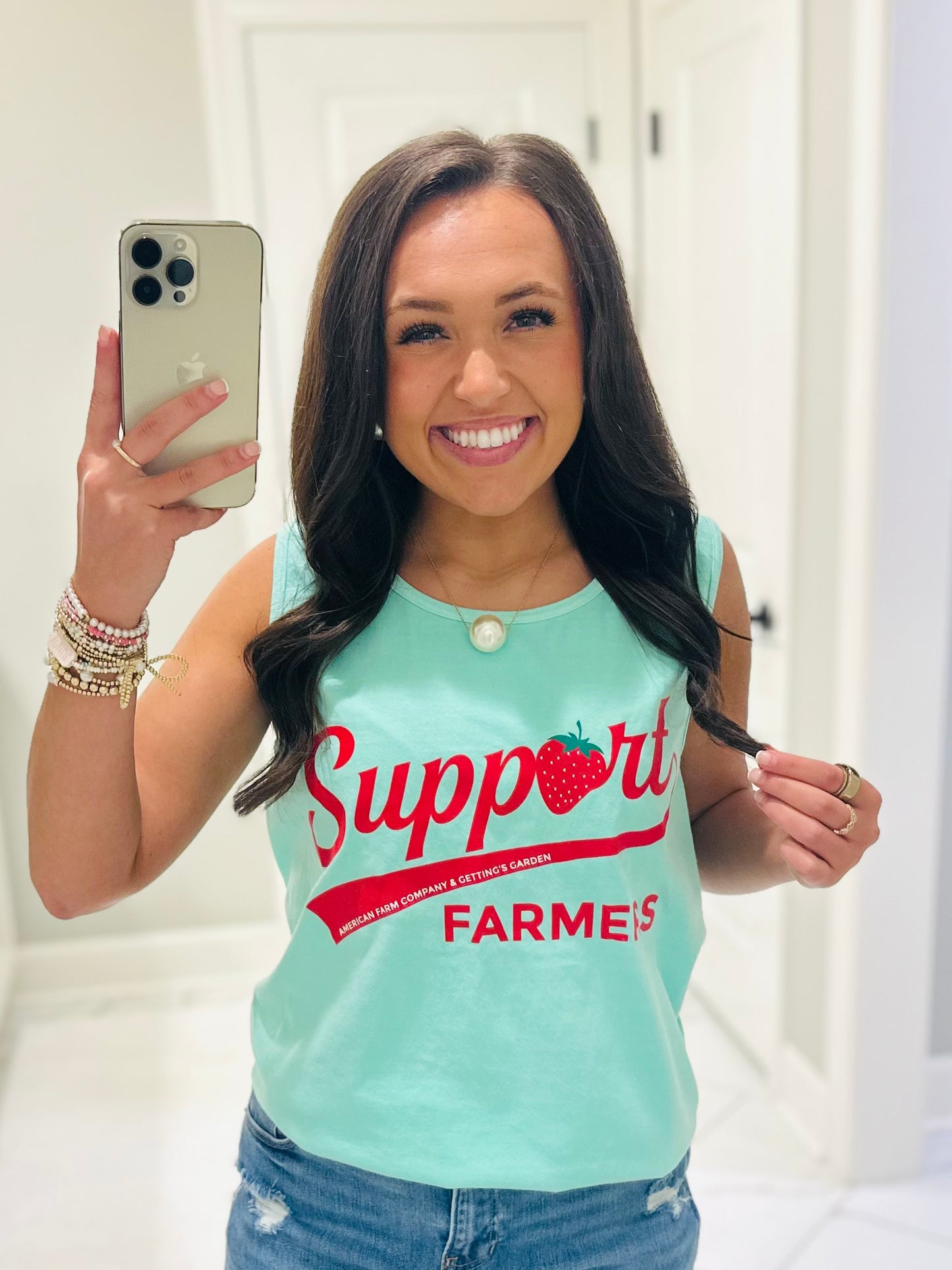 The 'Support Farmers' Strawberry Tank Top