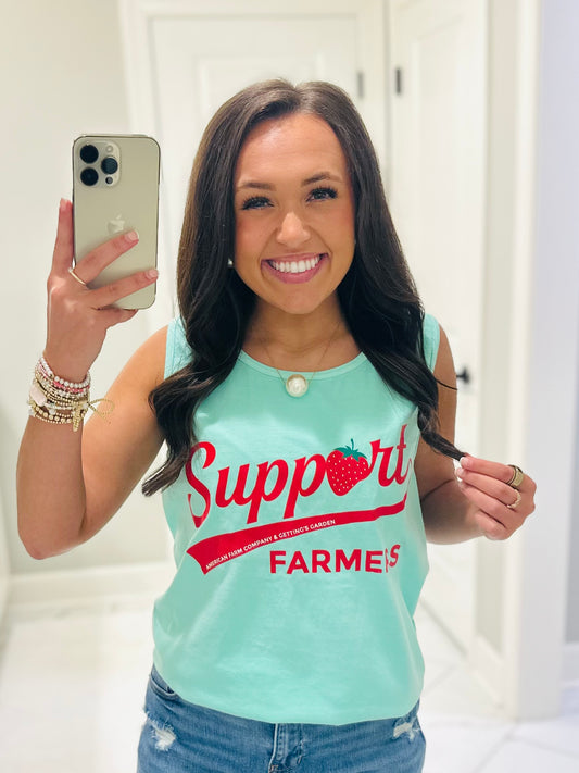 The 'Support Farmers' Strawberry Tank Top
