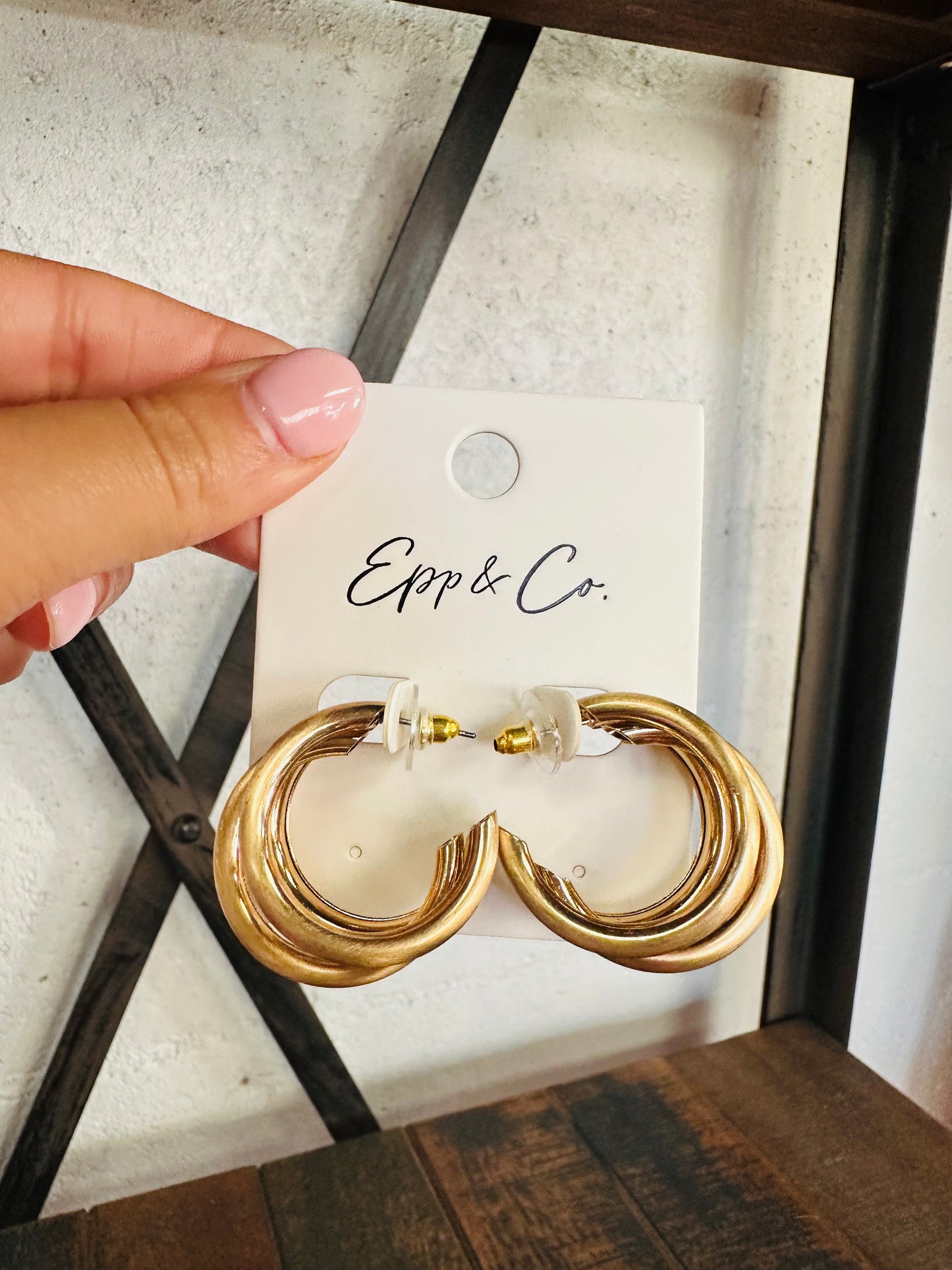 Gold Triple Hoops