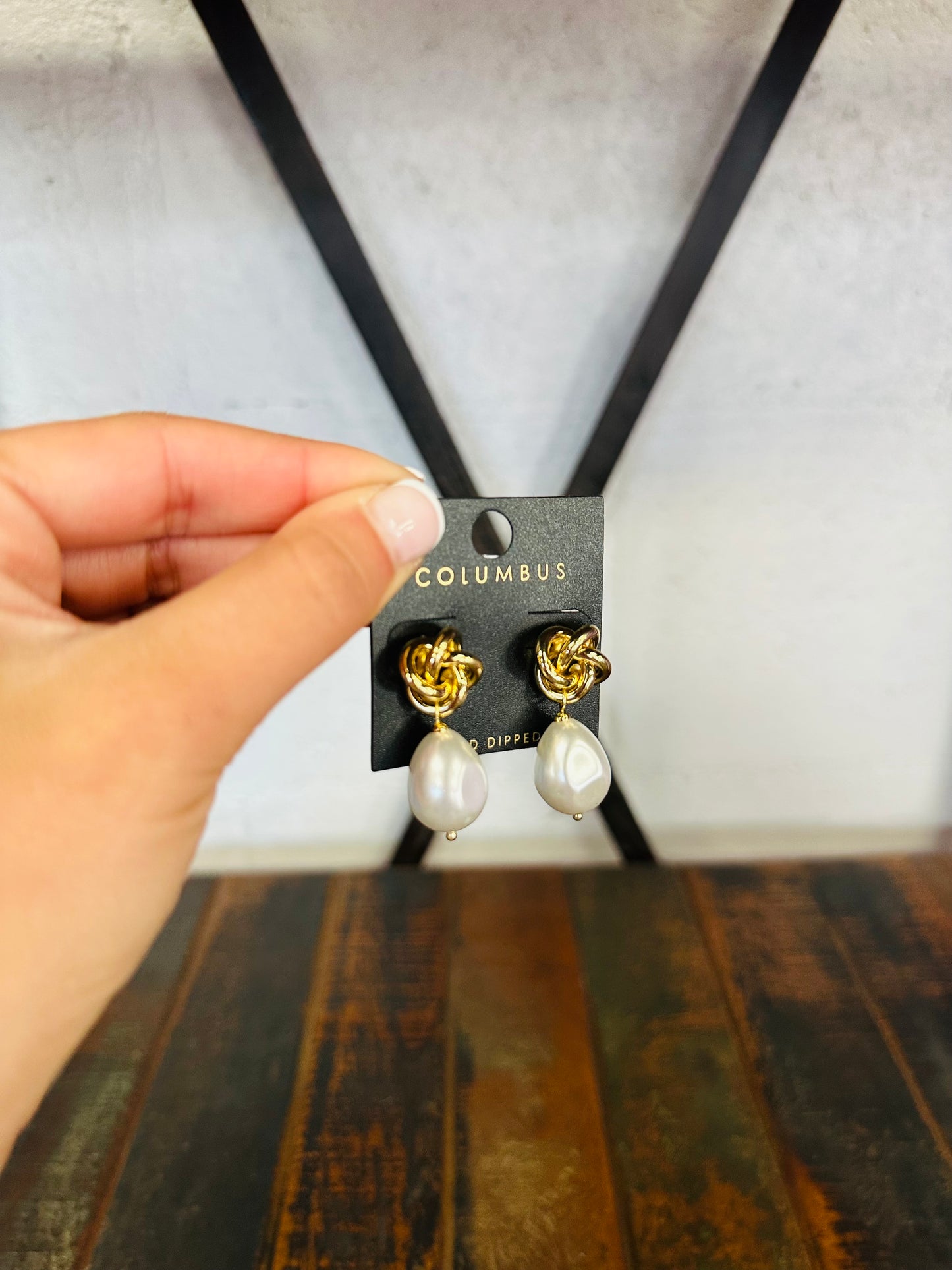 Pearl Drop Love Knot Earring