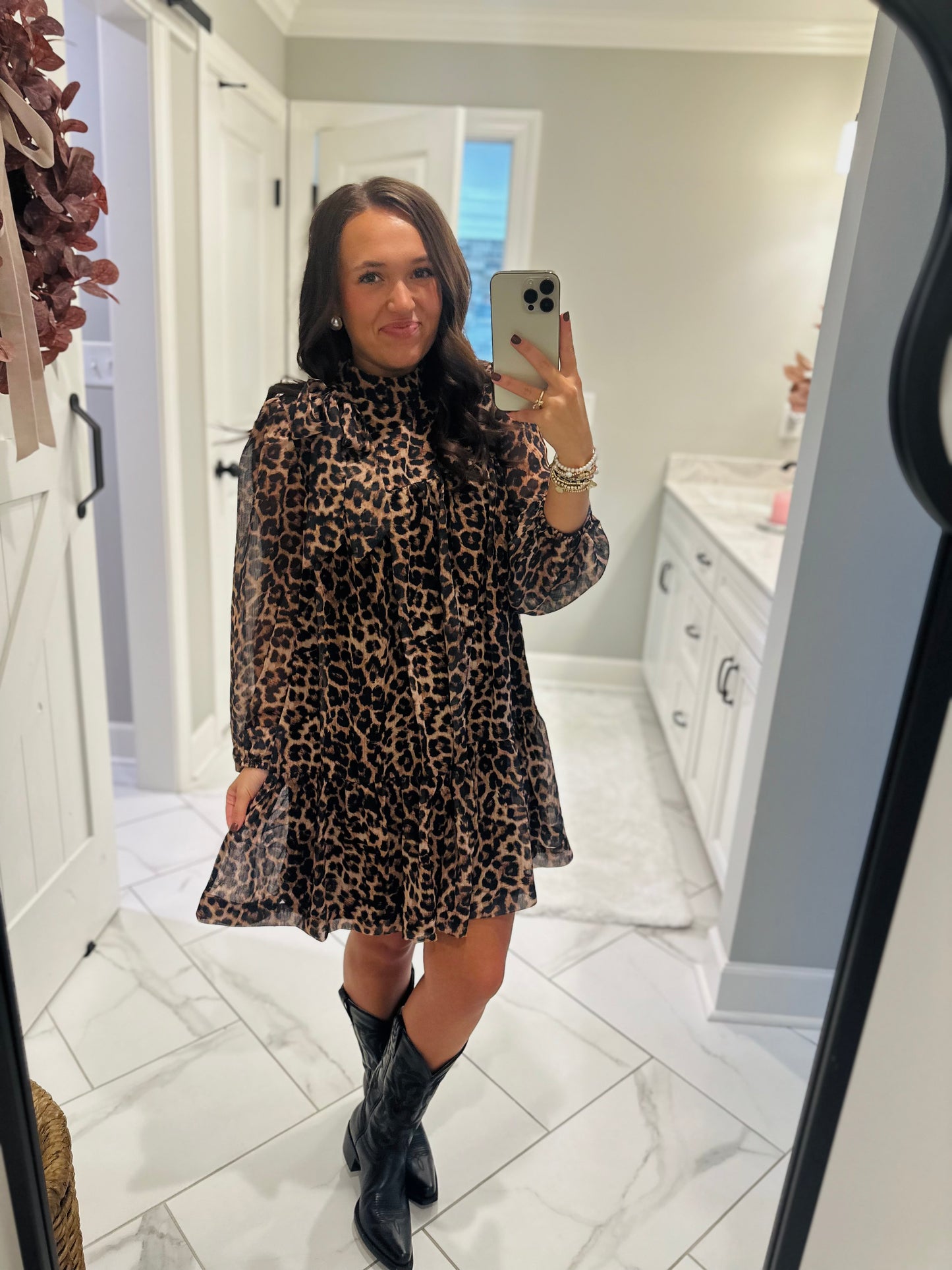 The Della Leopard Bow Dress
