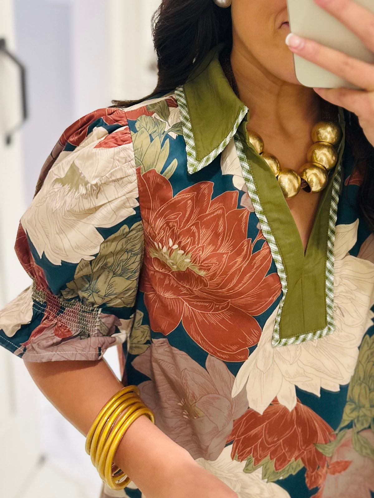 The Willow Teal Green Floral Dress