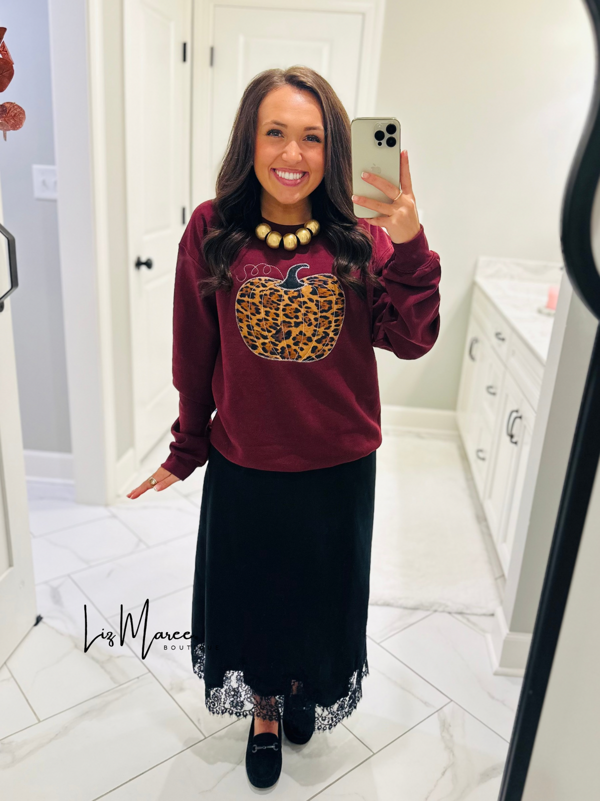 The Leopard Pumpkin Embroidered Sweatshirt