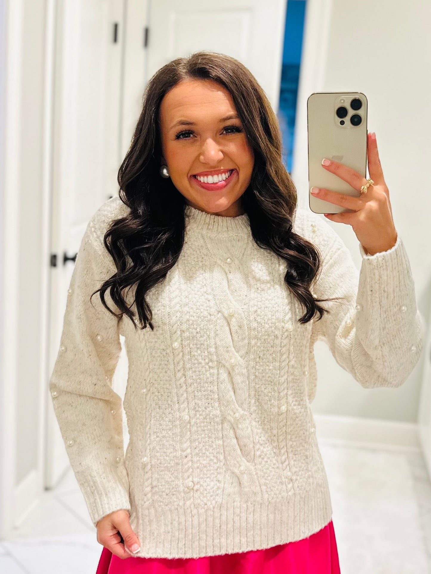 The Wynter Oatmeal Pearl Sweater