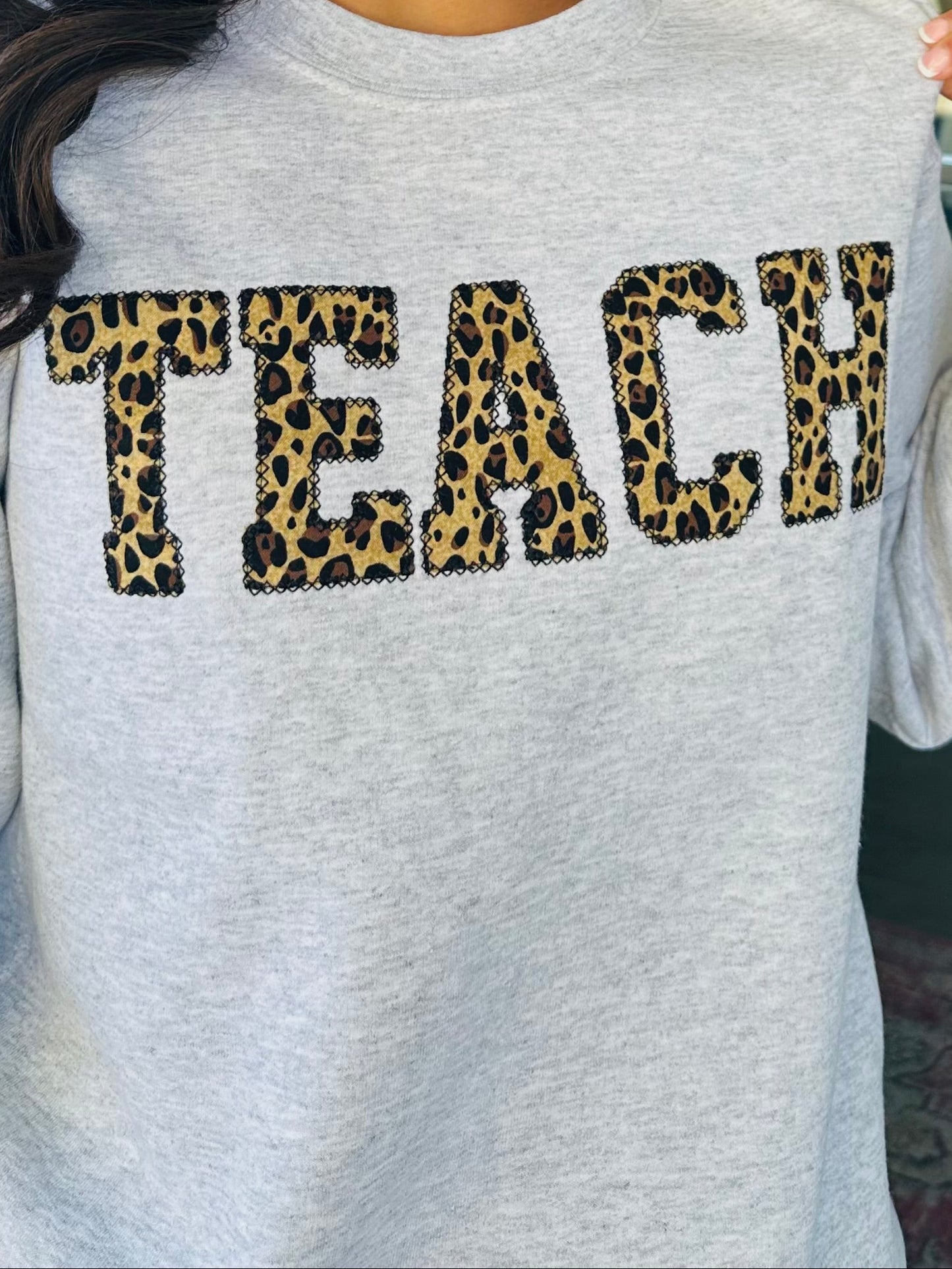 The Teach Leopard Embroidered Sweatshirt