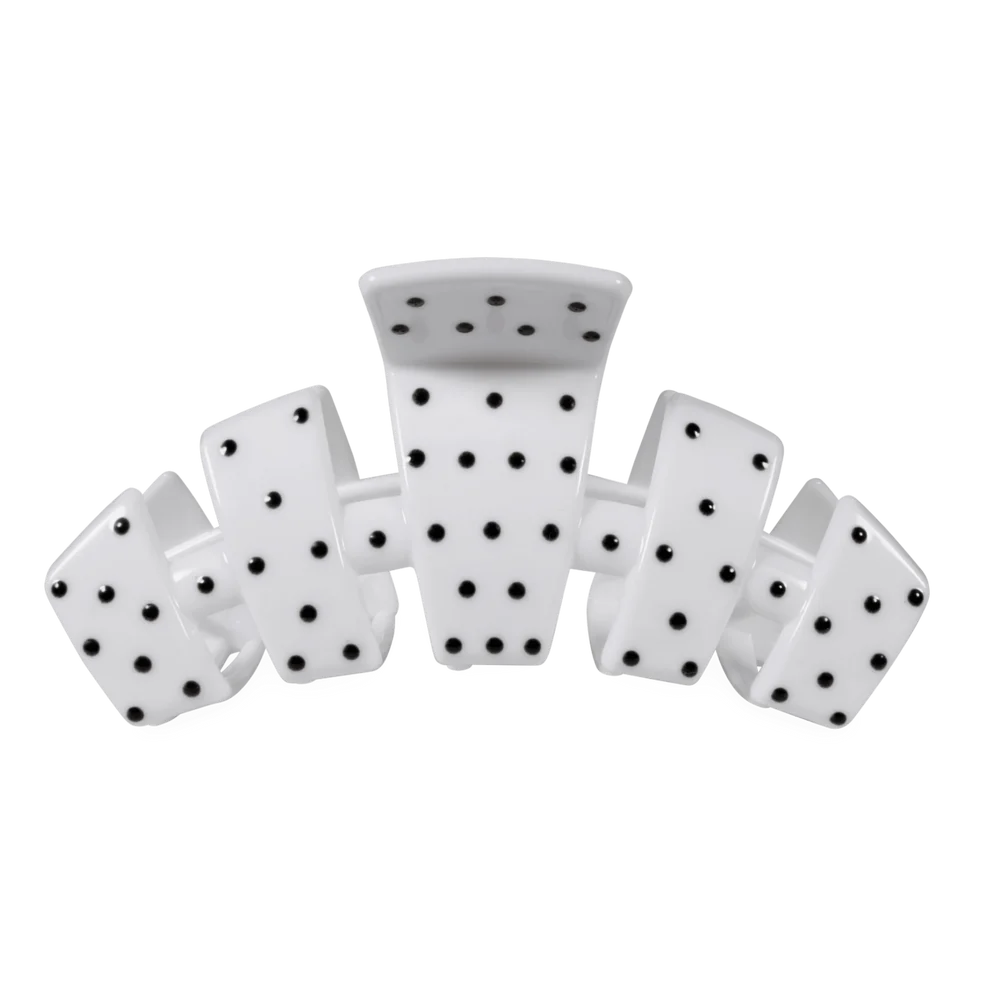 Classic White Polka Dot Party Claw Clip