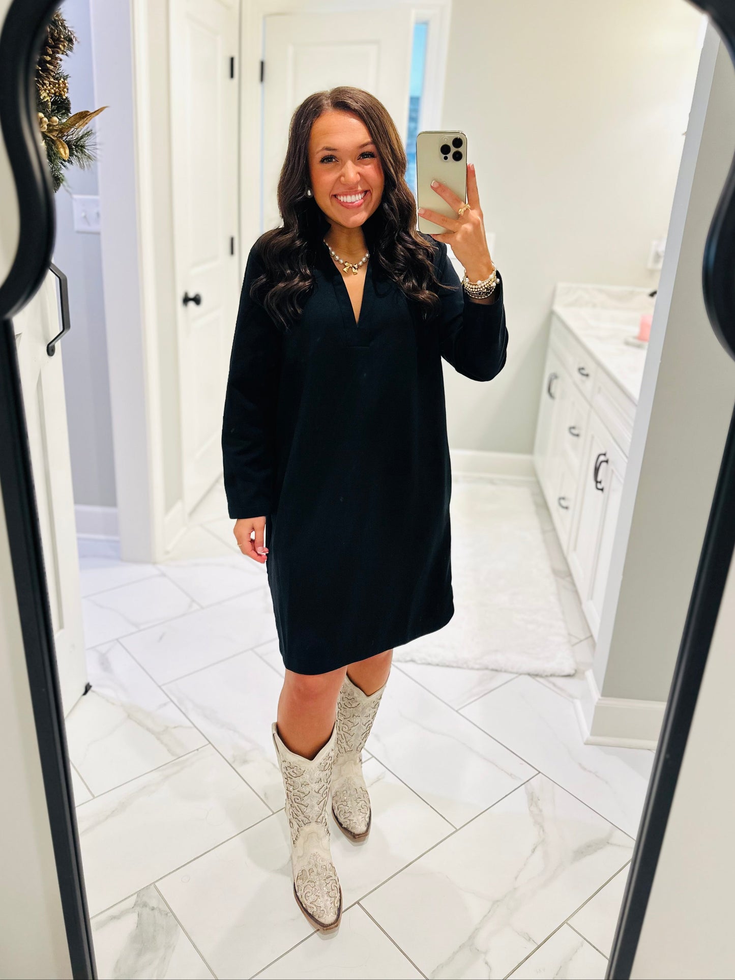 The Nicole Black Long Sleeve Dress