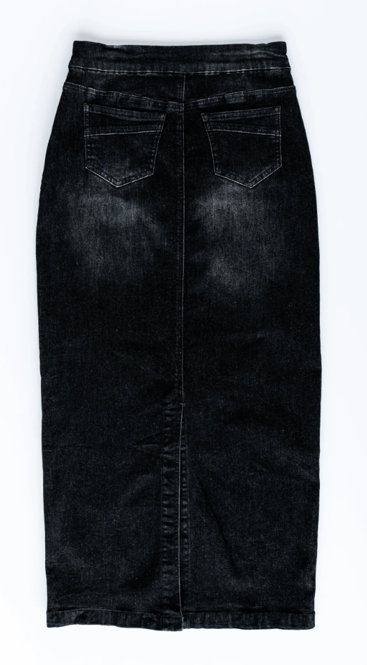 Donna Black Denim Skirt