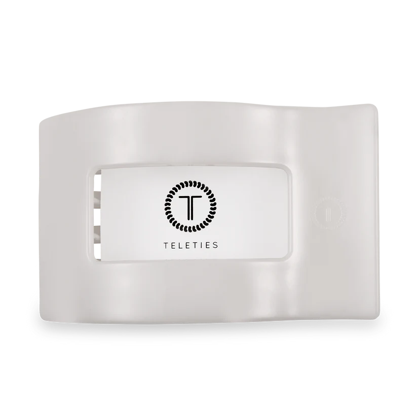 Coconut White Rectangle Flat Hair Clip