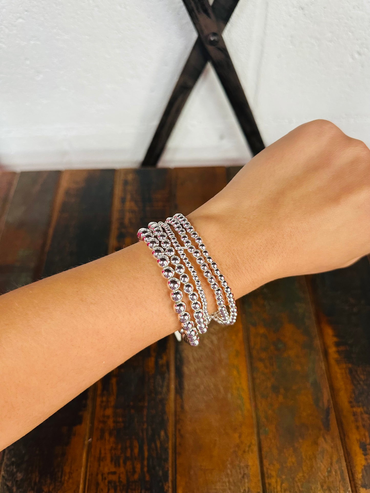 Everyday Silver Ball Bracelet Set