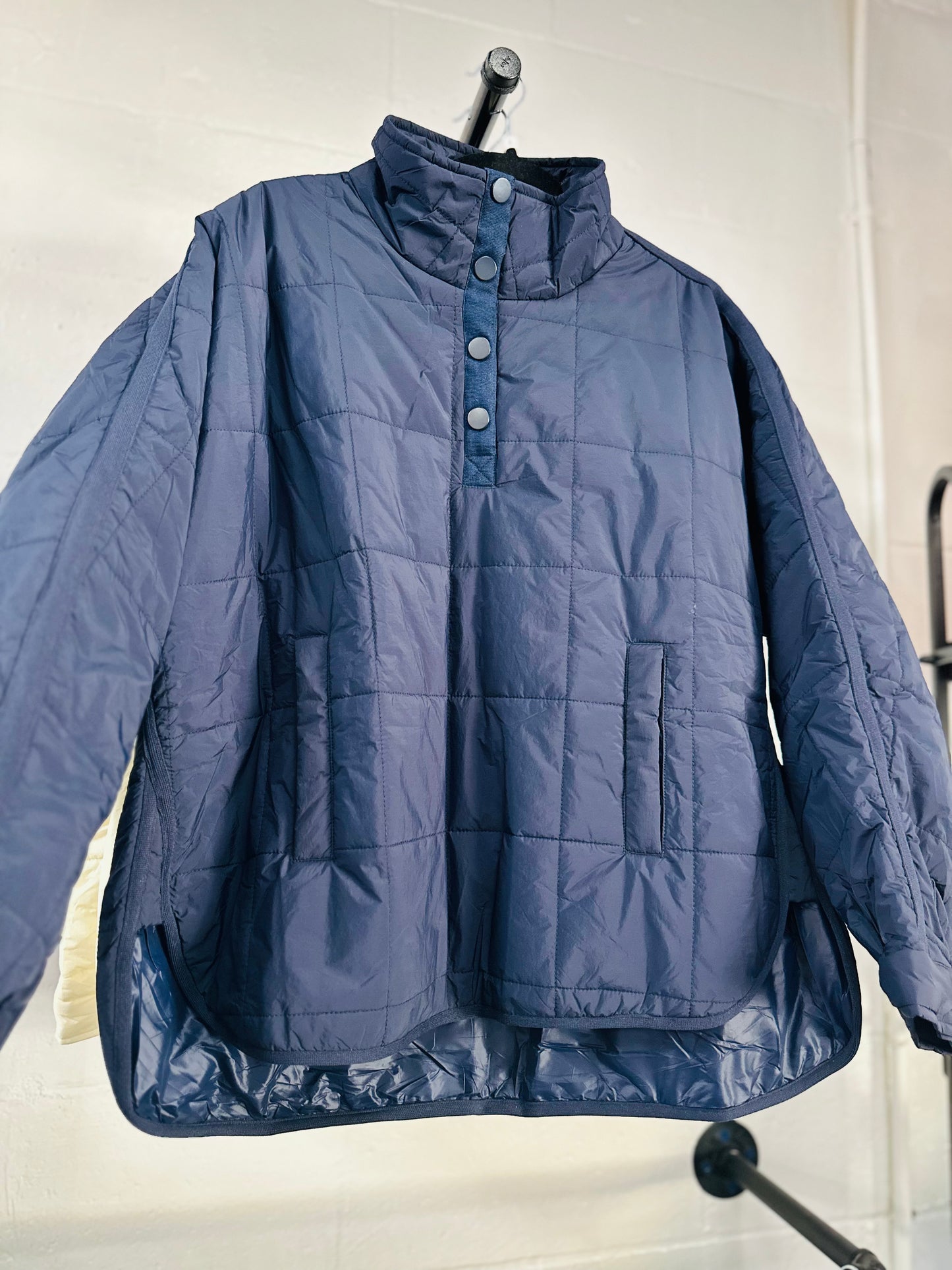 The Navy Quilted Puffer Pullover