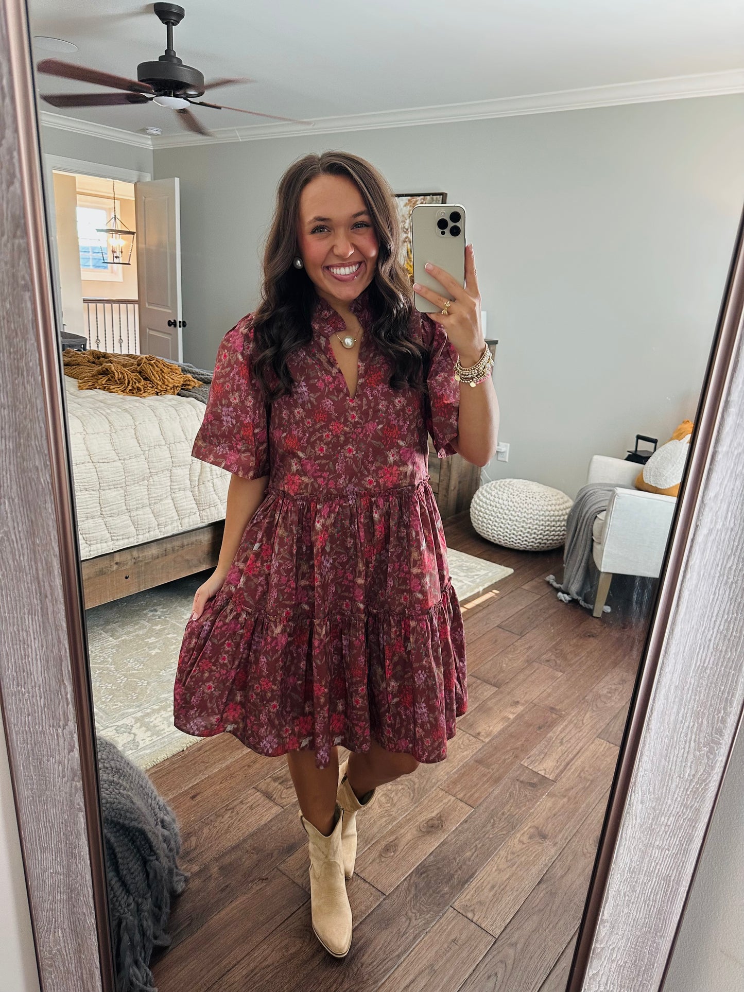 The Everleigh Brown Floral Dress