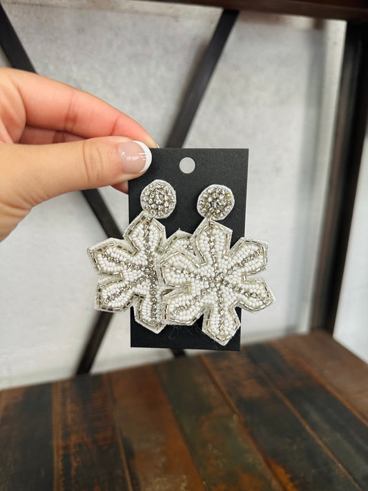 Snowflake Beaded Earrings