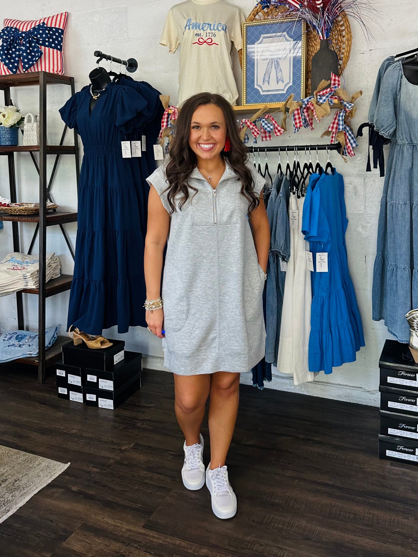 The Annie Grey Quarter Zip Dress