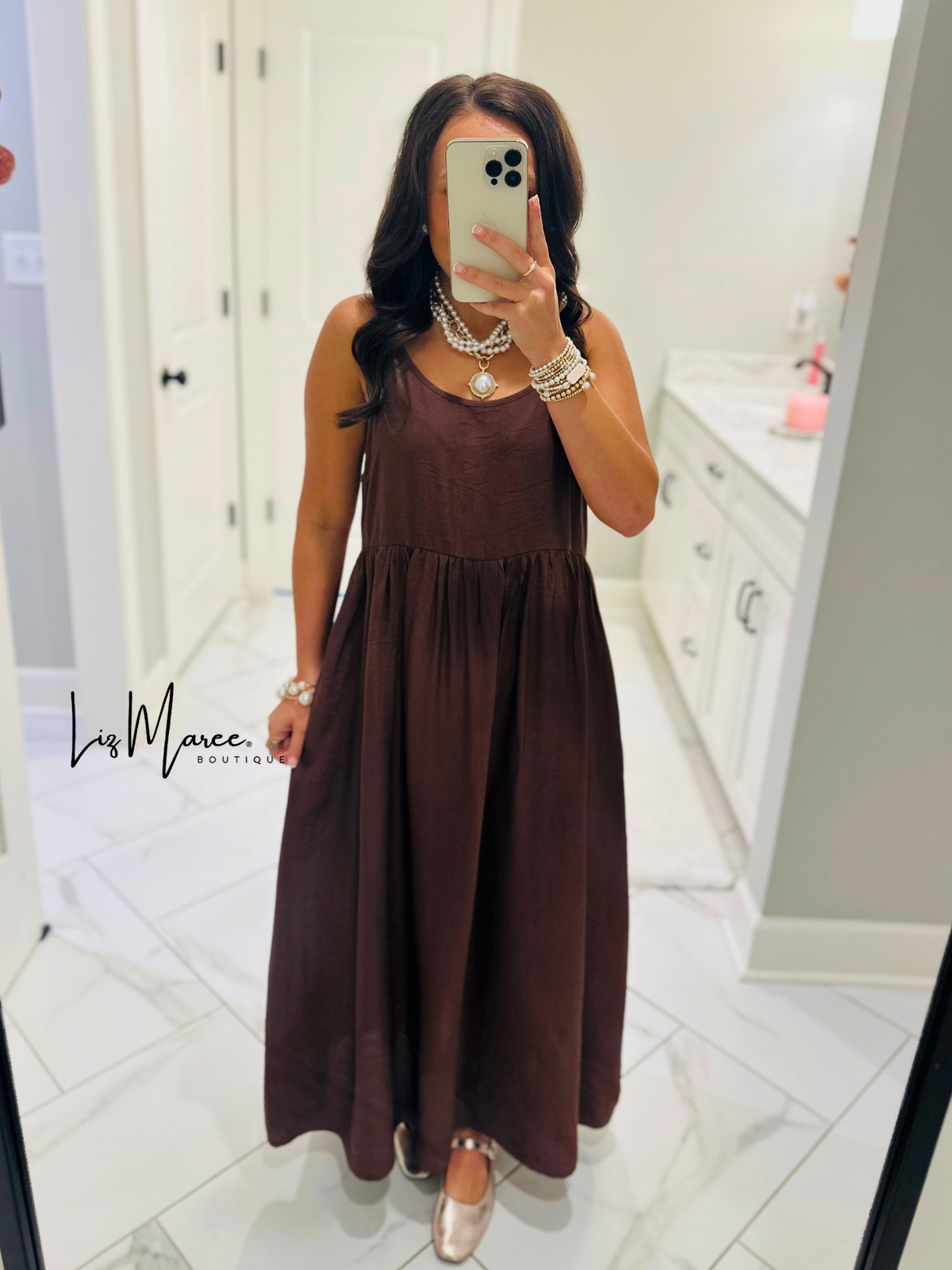 The Chloe Leopard Brown Layered Midi Dress
