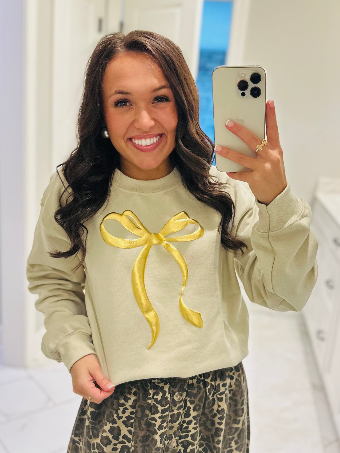 The Gold Girly Bow Sweatshirt