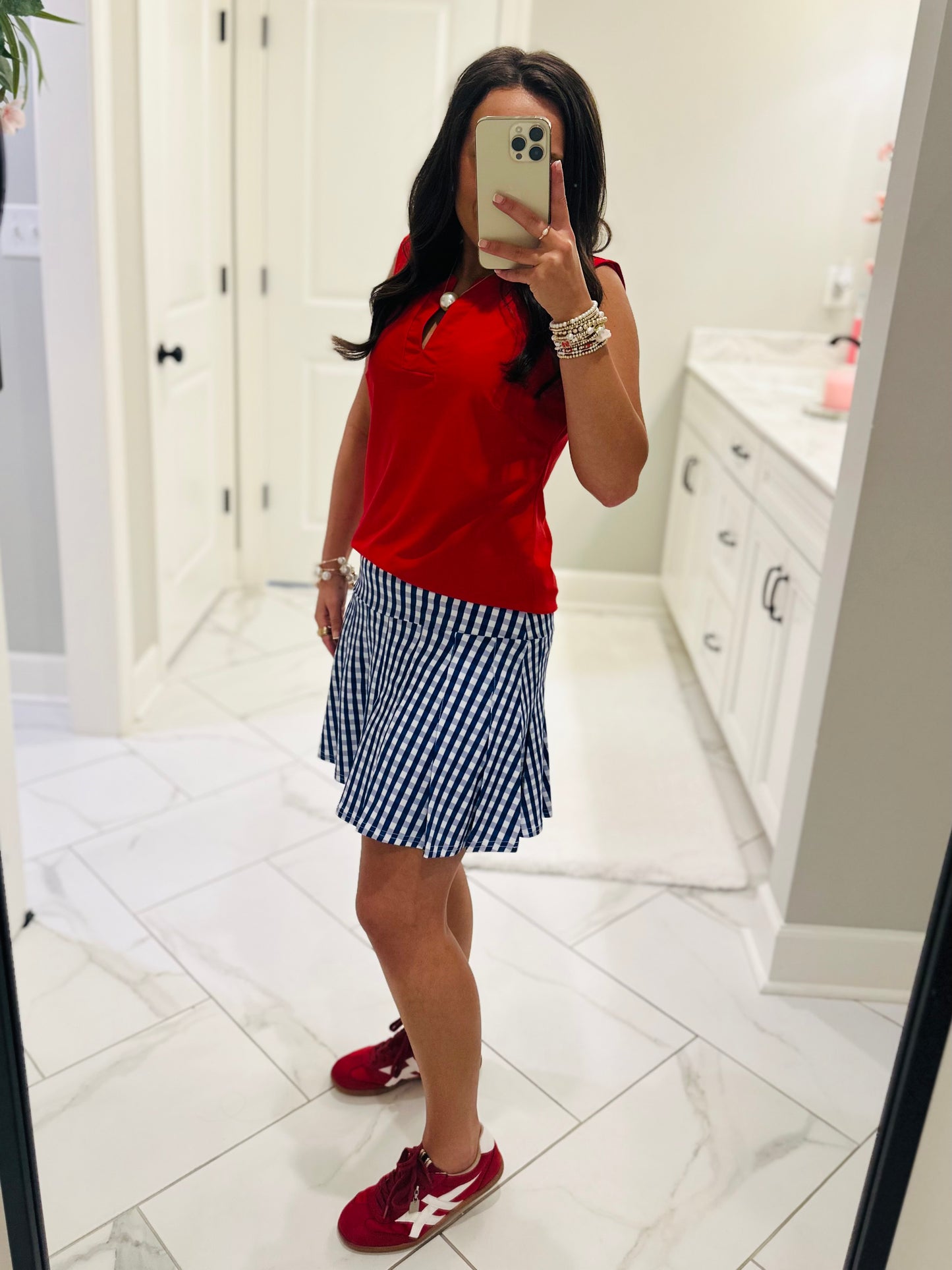 The Jackie Royal Blue Gingham Skort