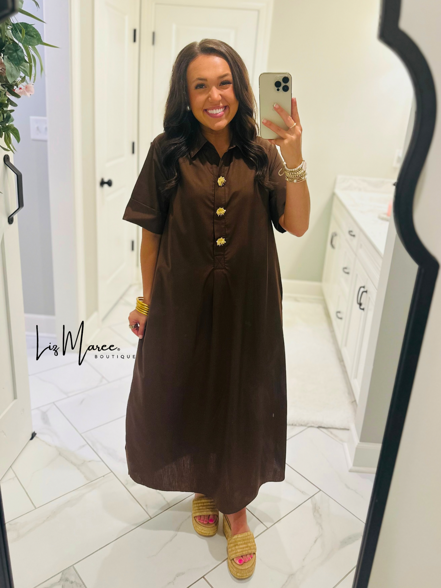 The Delaney Brown Midi Dress