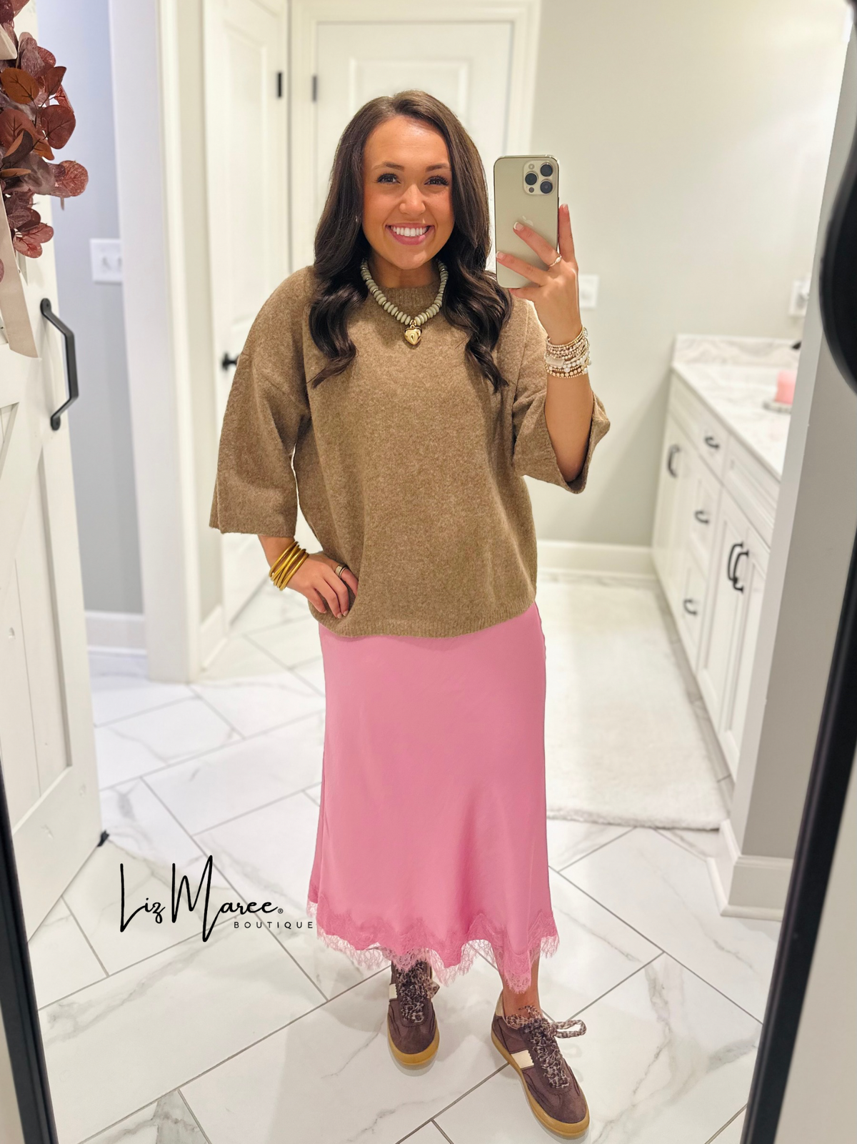 The Harlow Camel Sweater Top