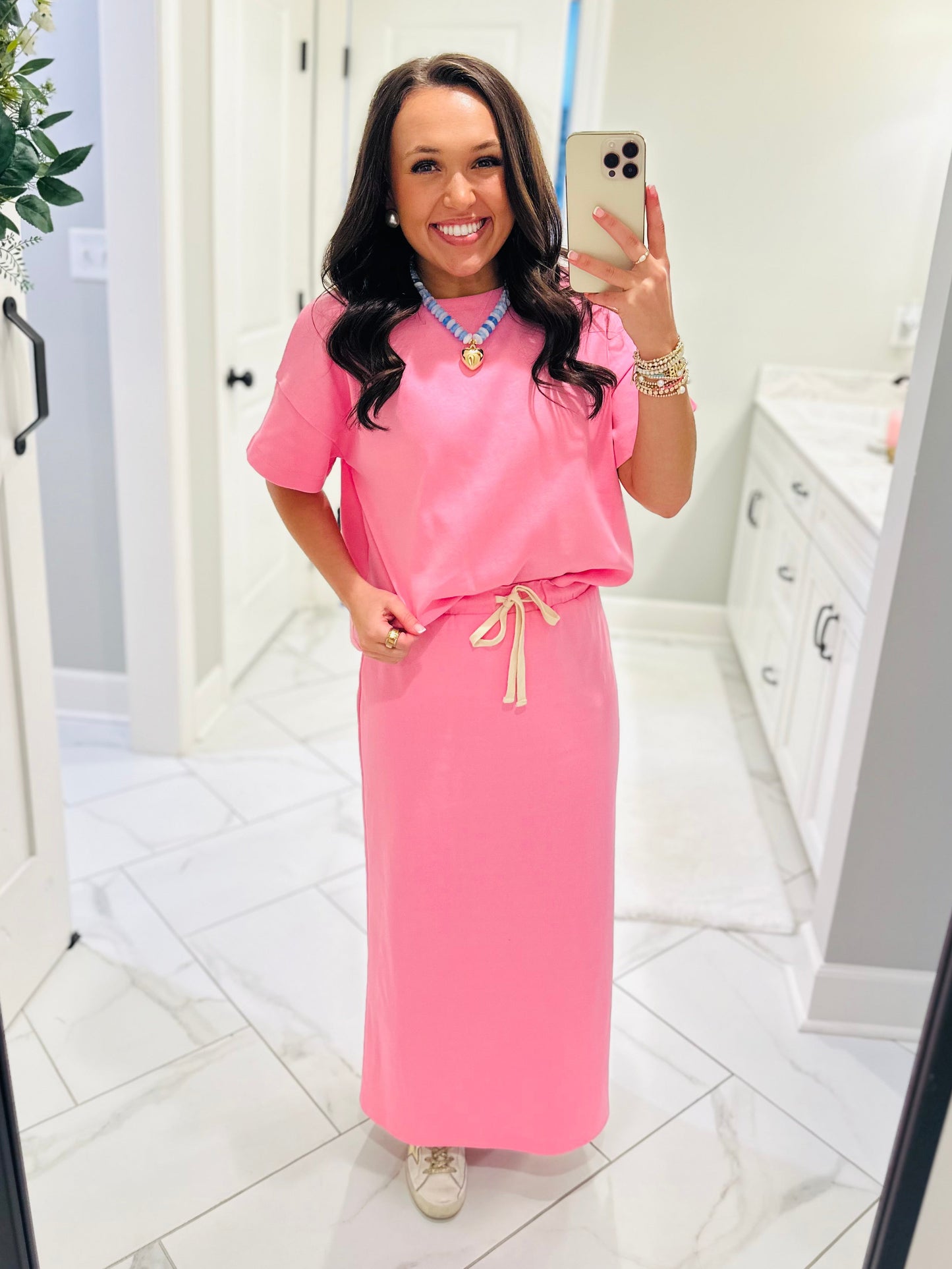 The Sonny Pink Knit Top + Skirt Set