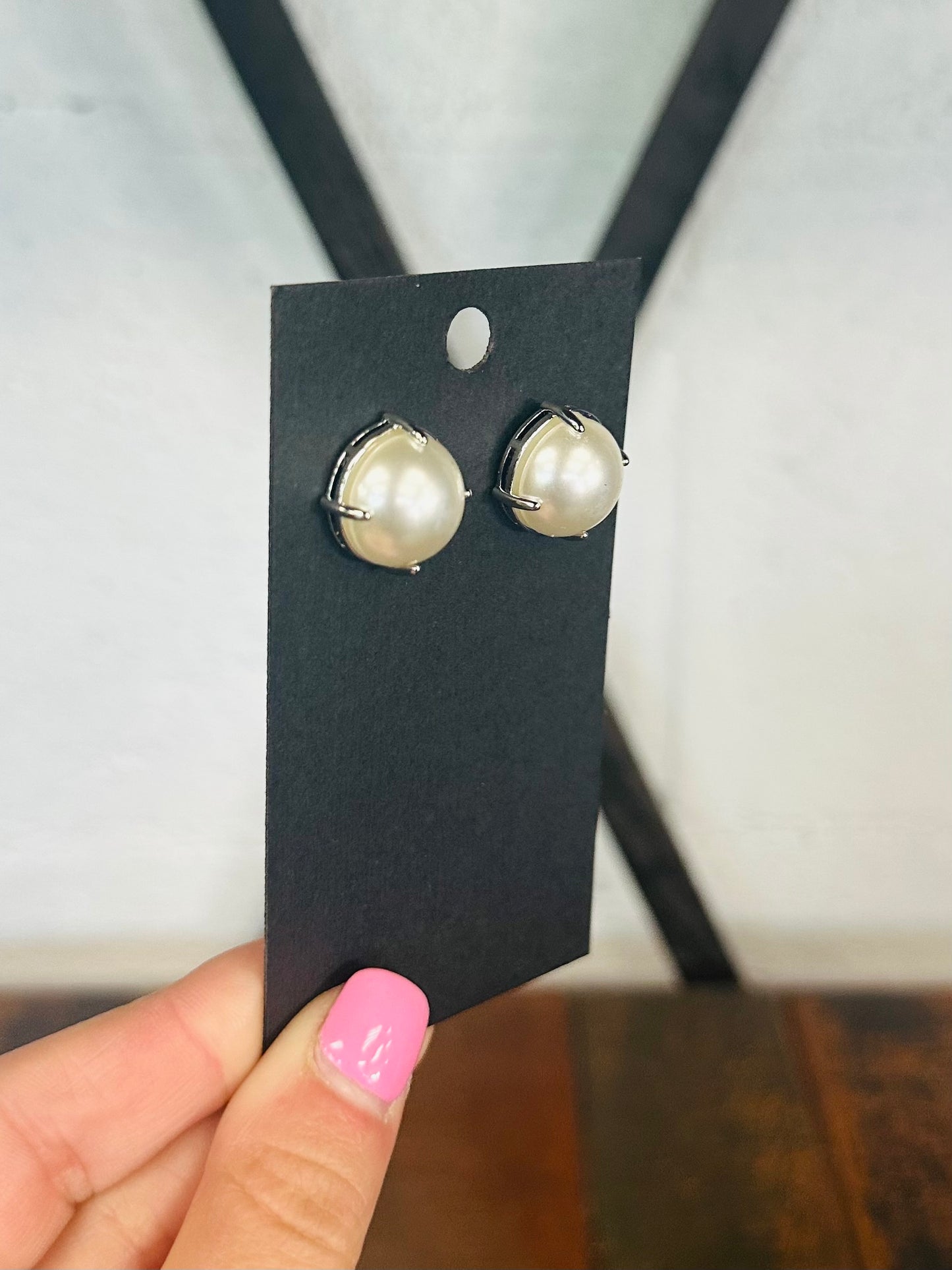 18K Silver Pearl Stud Earring