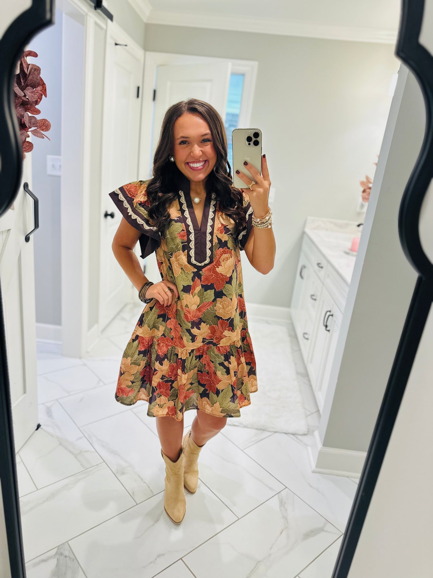The Sutton Brown Floral Dress