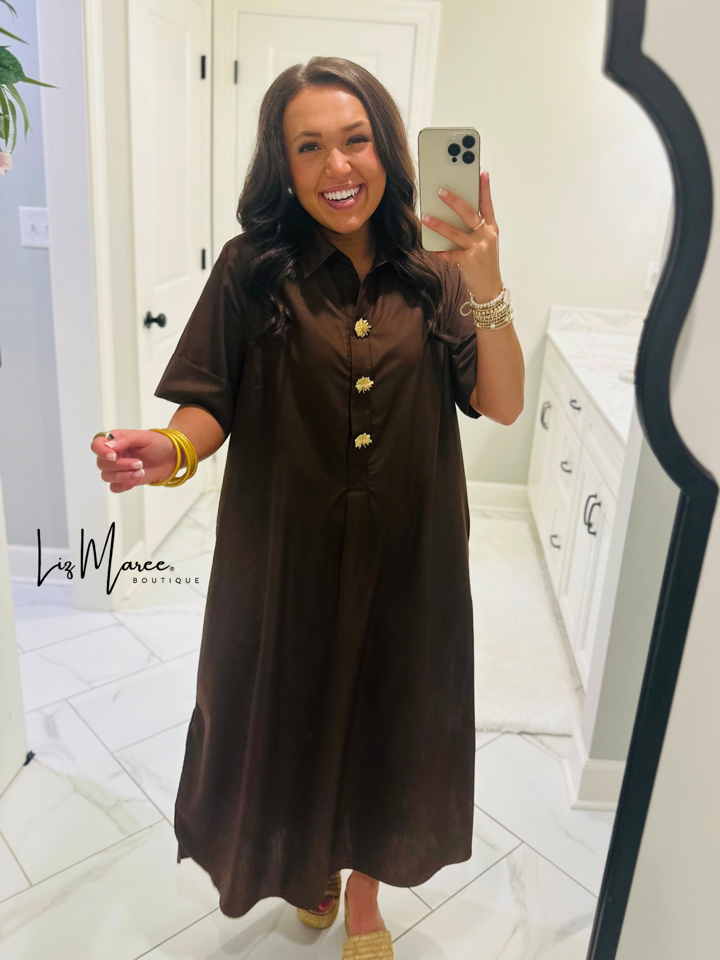 The Delaney Brown Midi Dress