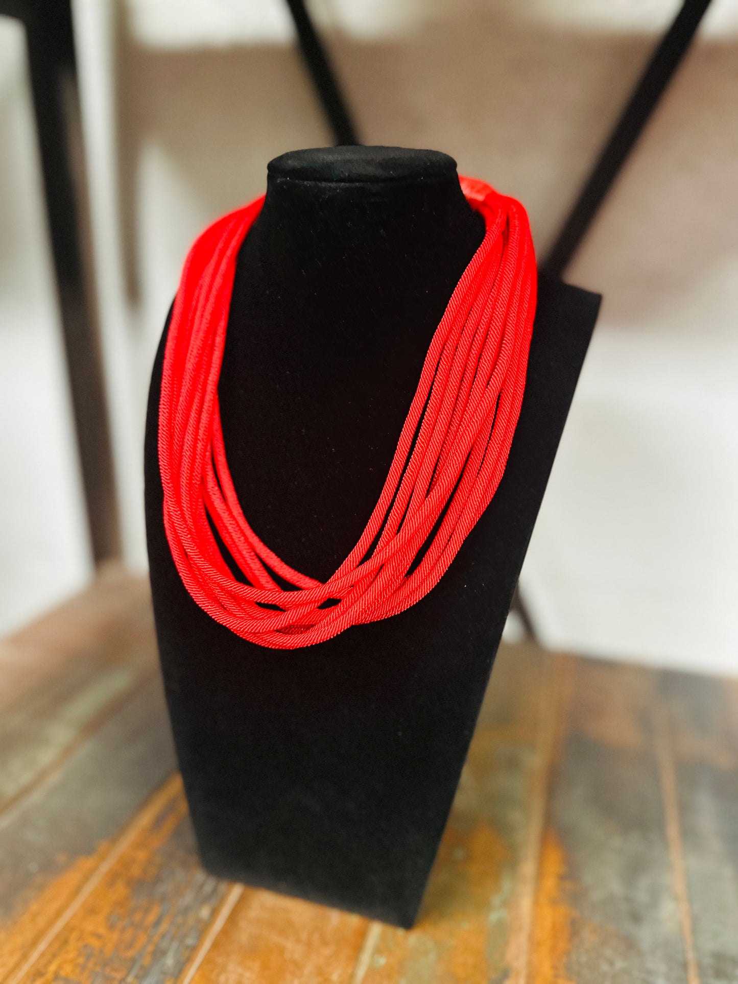 8 Strand Necklace - Red