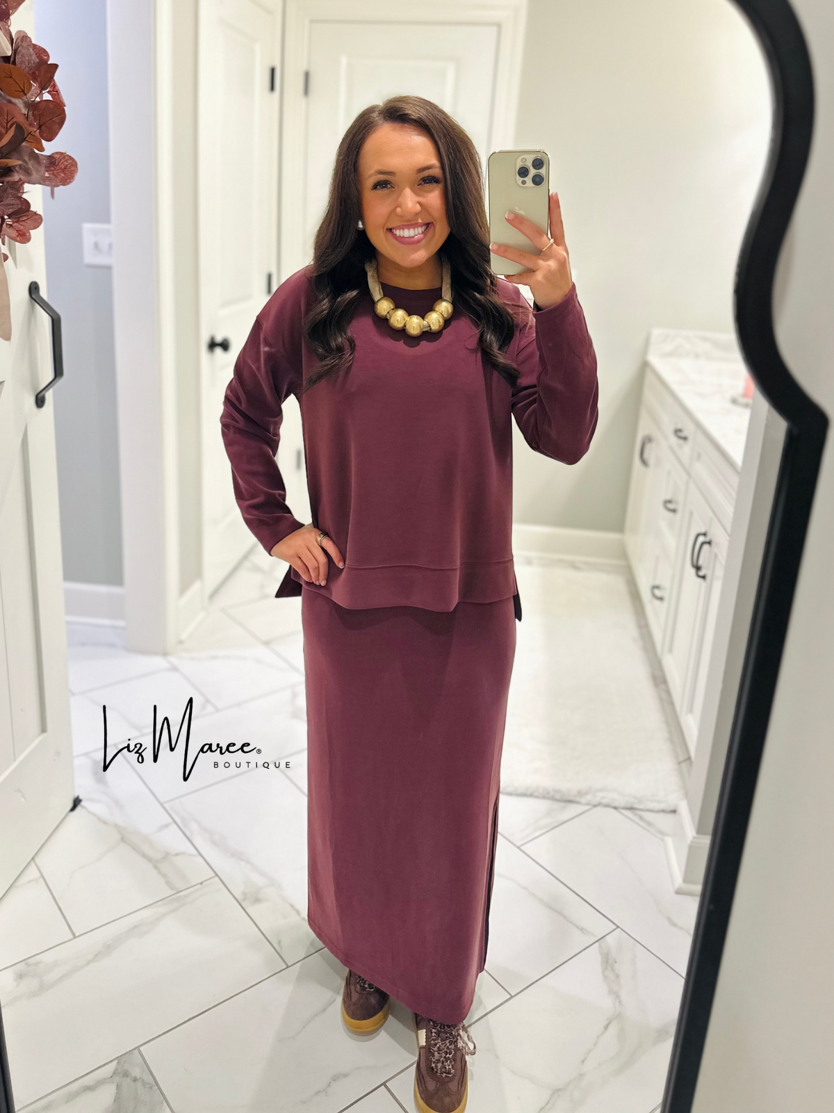 The Rheanne Wine 2 Piece Dress Set