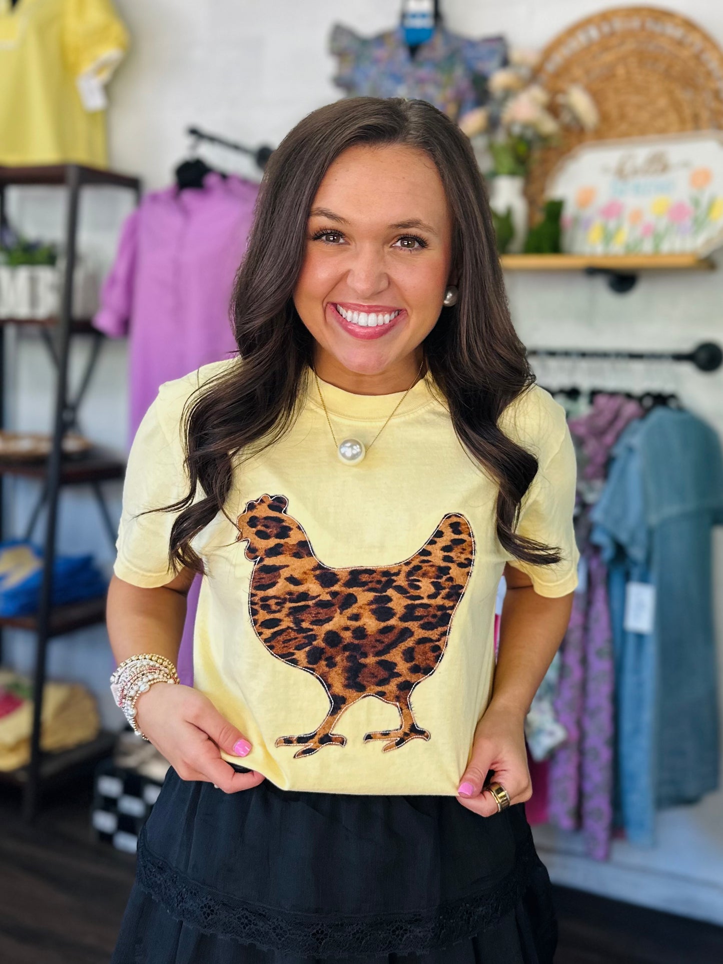 The Leopard Chicken Embroidered Tee